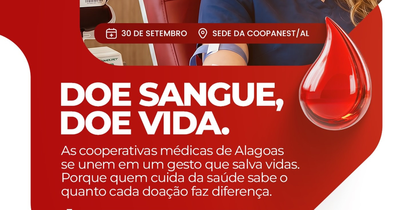 Cooperativas alagoanas que atuam na área da saúde promovem campanha de doação de sangue
